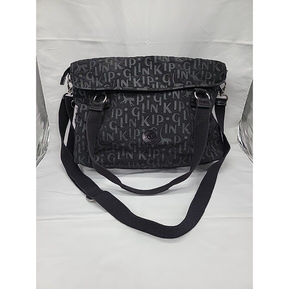 Kipling Nylon Messenger Bag Black 16x10x4 - Picture 1 of 12